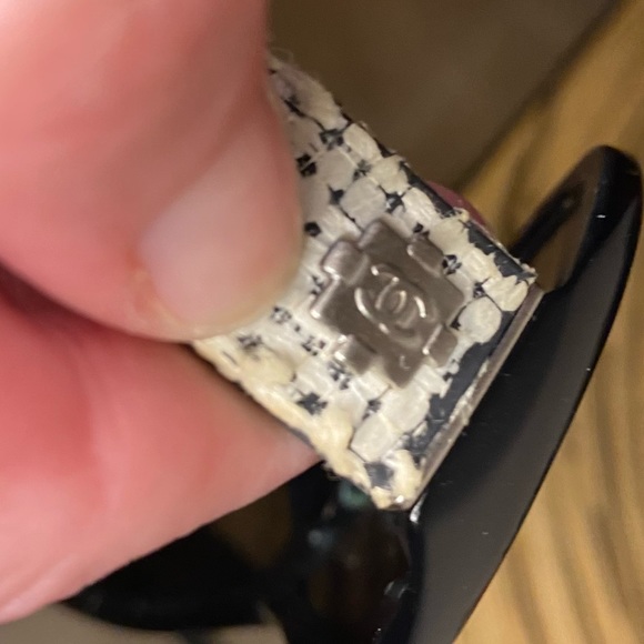 Chanel Black & White Tweed Sunglasses - Picture 9 of 12